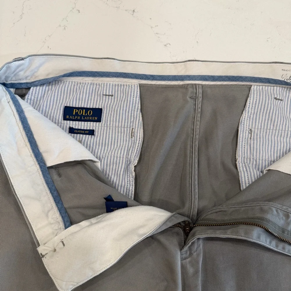 Polo by Ralph Lauren Men's Classic Fit Gray Chinos